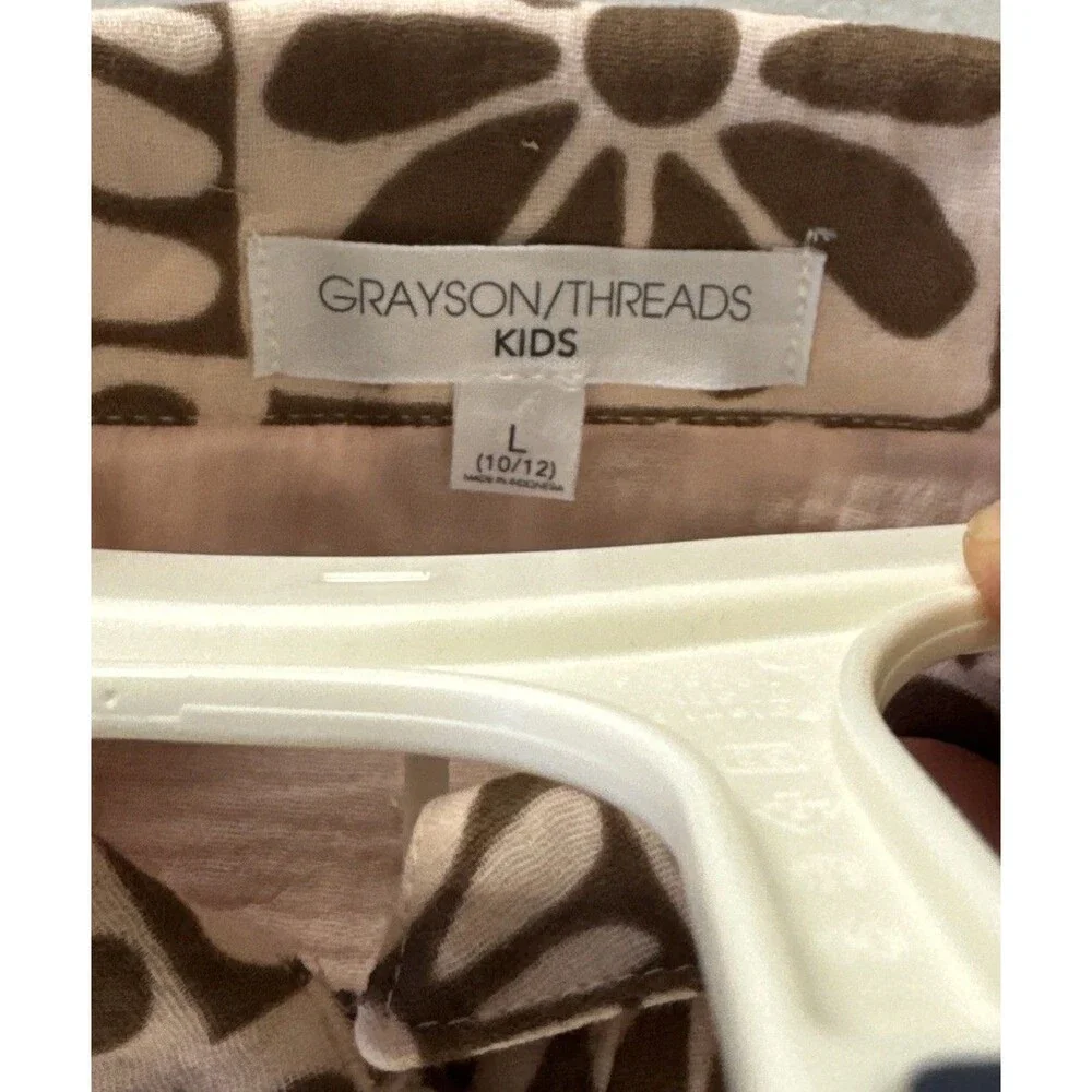 Girls Grayson Threads Large 10/12 Two Piece Matching Muslin Set Cotton Floral